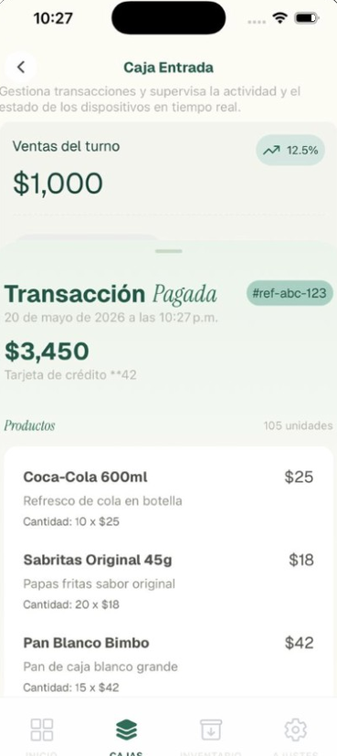 Detalle de transacción en PuntoFast